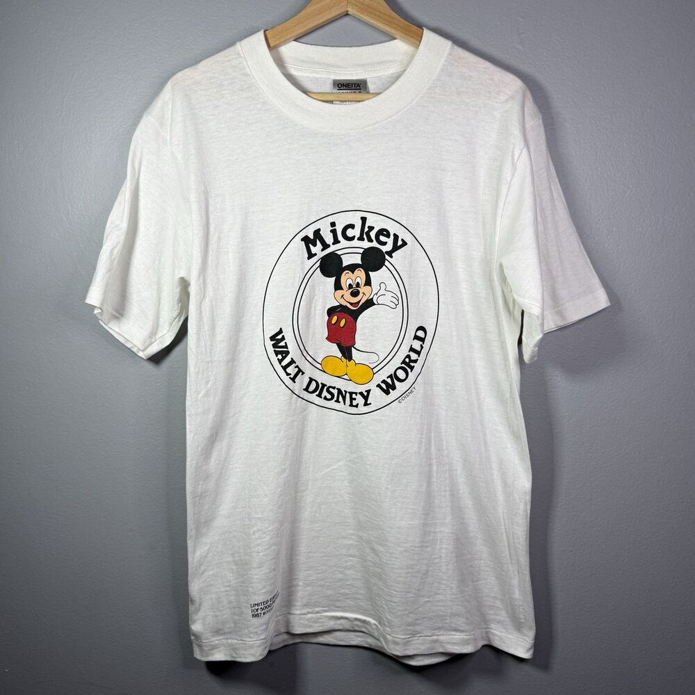 Vintage 1987 Mickey Mouse Walt Disney World Tee L Limited Edition Single Stitch
